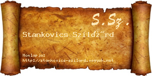 Stankovics Szilárd névjegykártya